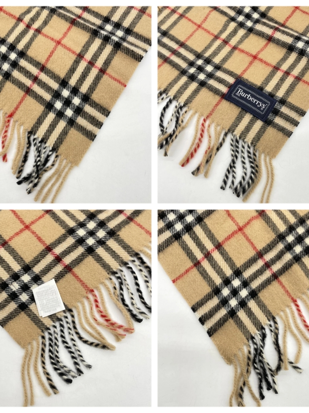SALE! Authentic Burberry Nova Check 100% Wool Fringe Vintage Scarf W Box - Picture 10 of 14